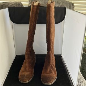 Franco Sarto brown suede boots.